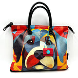 Gabs Borsa G3 plus tg.m loves animals+vitello plano nero bracco rosso