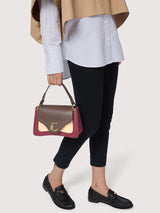 Coccinelle borsa tricolor in pelle con tracolla