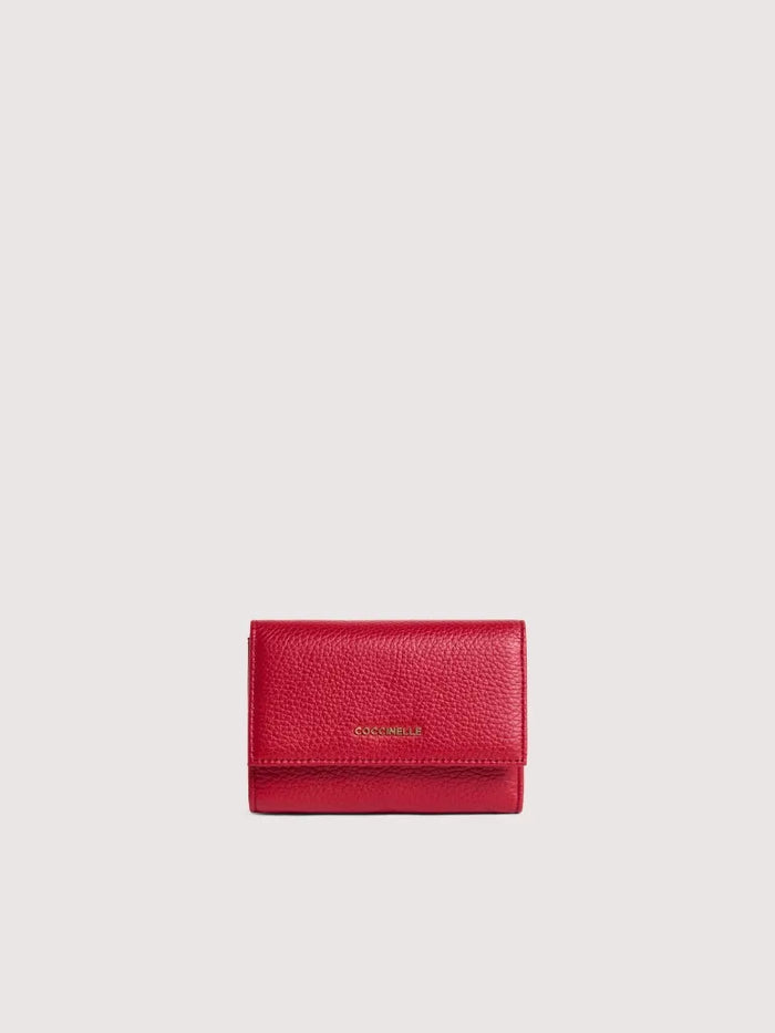 Coccinelle Pelle portafoglio Metallic Soft Mini Wallet Grained Leather Azul blu Coccinelle Pelle portafoglio Metallic Soft Mini Wallet Grained Leather Azul blu
