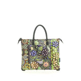 Gabs Borsa G3 plus tg.m trip pelle+bull black 594 RICAMO FIORE VERDE