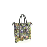 Gabs Borsa G3 plus tg.m trip pelle+bull black 594 RICAMO FIORE VERDE
