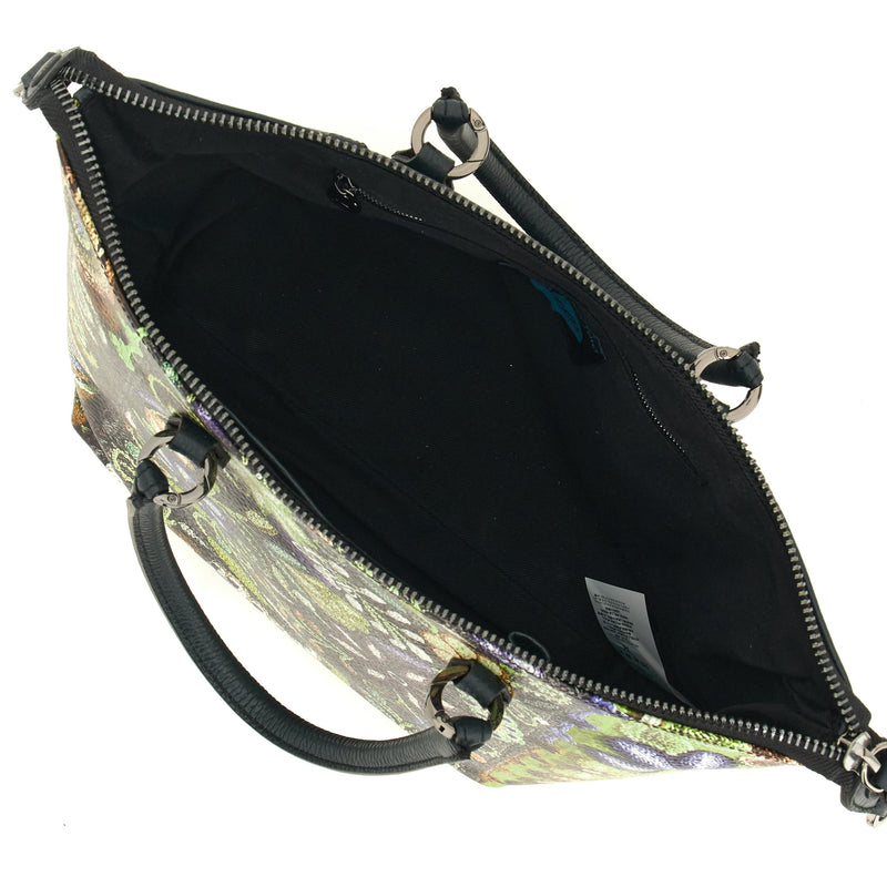 Gabs Borsa G3 plus tg.m trip pelle+bull black 594 RICAMO FIORE VERDE