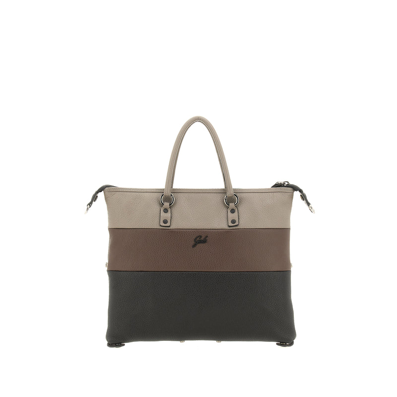 GABS borsa pelle G3 PLUS tg.m tricolor degradè bull black