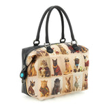 Gabs Borsa G3 plus tg.m pet lovers print pelle+vitello plano nero black worldwide CATS beige