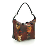 Gabs Borsa G3 plus tg.m pet lovers print pelle+vitello plano nero black worldwide cats red