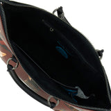Gabs Borsa G3 plus tg.m pet lovers print pelle+vitello plano nero black worldwide cats red