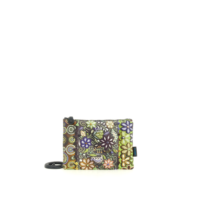 Gabs Borsa beyonce tg.m trip pelle+bull black 594 RICAMO FIORE VERDE