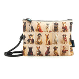 Gabs Borsa beyonce tg.m pet lovers print pelle+vitello plano nero black worldwide dogs beige