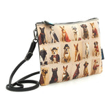 Gabs Borsa beyonce tg.m pet lovers print pelle+vitello plano nero black worldwide dogs beige