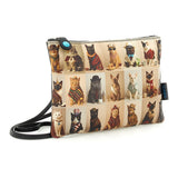 Gabs Borsa beyonce tg.m pet lovers print pelle+vitello plano nero black worldwide cats beige