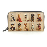 Gabs portafogli Gmoney17 pet lovers print pelle+vitello plano nero black worldwide dogs beige