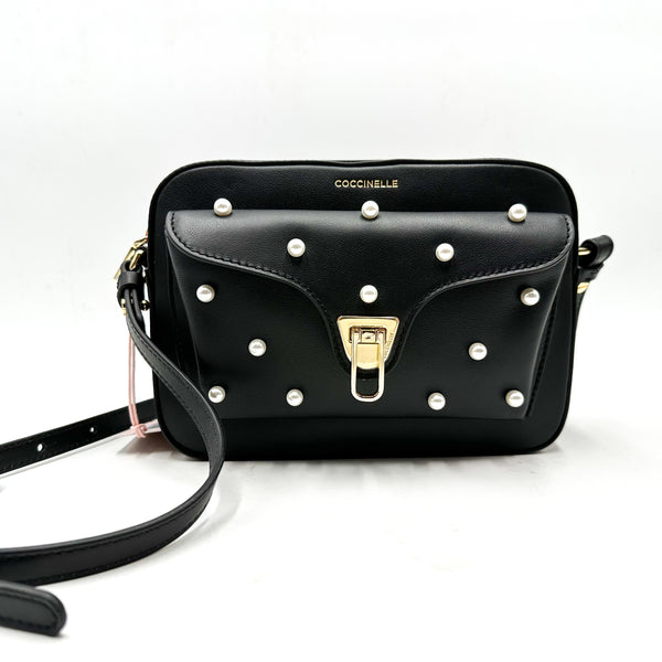 Coccinelle borsa in pelle con perle a tracolla