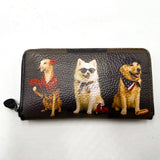 Gabs portafogli Gmoney17 pet lovers print pelle+vitello plano nero black worldwide dogs grey
