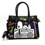 NOTD!STURB BORSA A MANO IN PELLE DIPINTA A MANO CON TRACOLLA