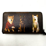 Gabs portafogli Gmoney17 pet lovers print pelle+vitello plano nero black worldwide dogs grey