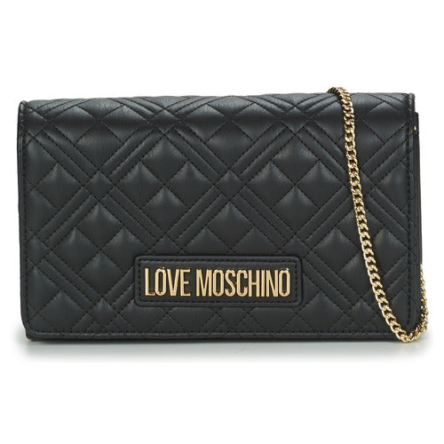 Love Moschino borsa pochette nera con portatessere interno