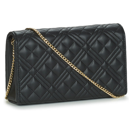 Love Moschino borsa pochette nera con portatessere interno