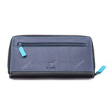 MYWALIT Portafoglio pelle bicolore con finiture multicolor
