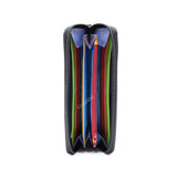 MYWALIT Portafoglio pelle bicolore con finiture multicolor