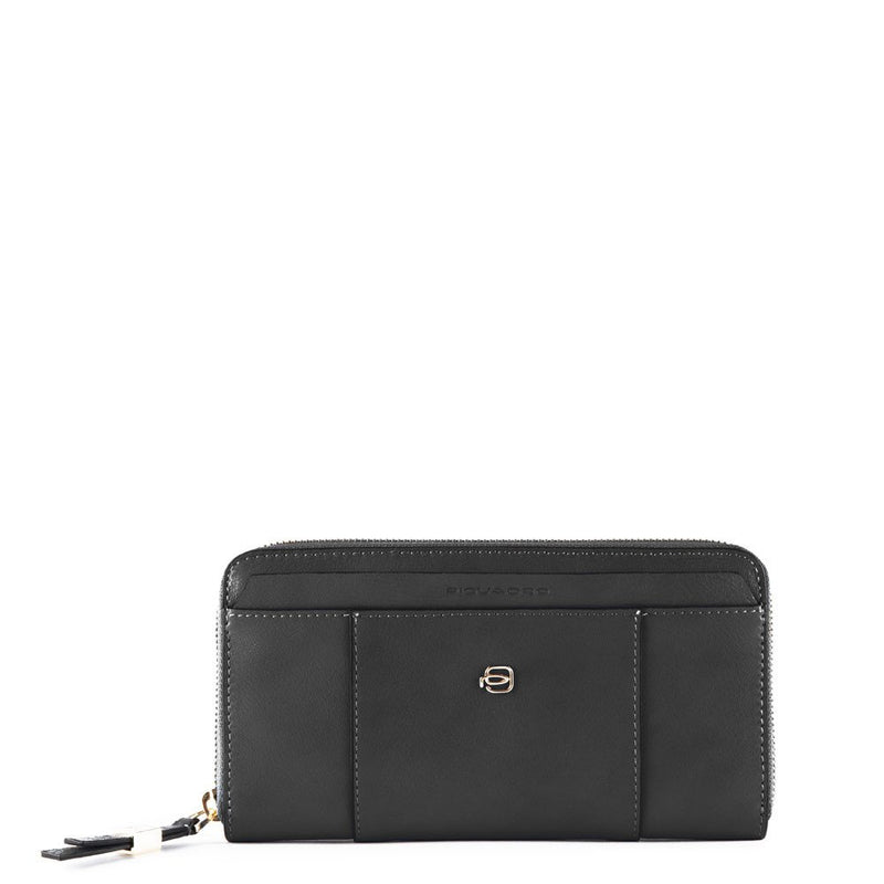 Piquadro Portafoglio in pelle con 4 soffietti e con zip