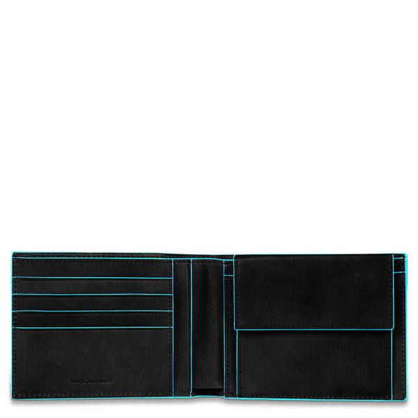 Piquadro Portafoglio con portamonete in pelle Blue Square
